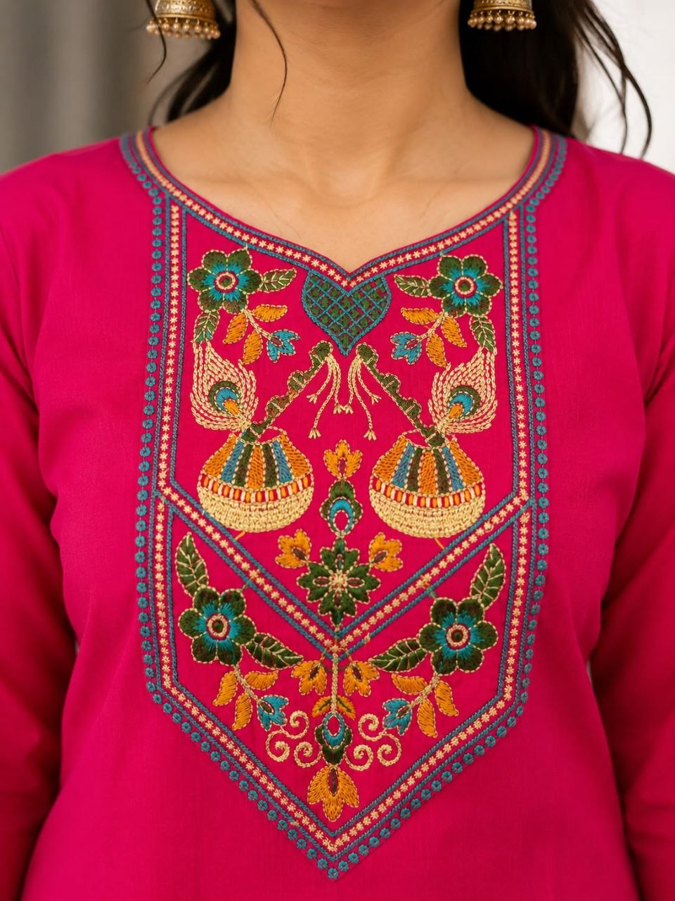 New Cotton Embriodery Kurta Pant Set