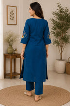 New Cotton Embriodery Kurta Pant Set