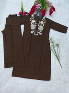 Exclusive Cotton Kurti Palazzo Embriodery Co-ord Set