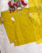 Premium Chaderi Silk Aline Embriodery Suit Set
