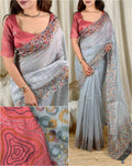 Designer Modal Cotton Printed Saree With Embriodered Blouse