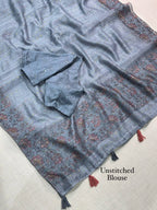 Designer Modal Cotton Printed Saree With Embriodered Blouse