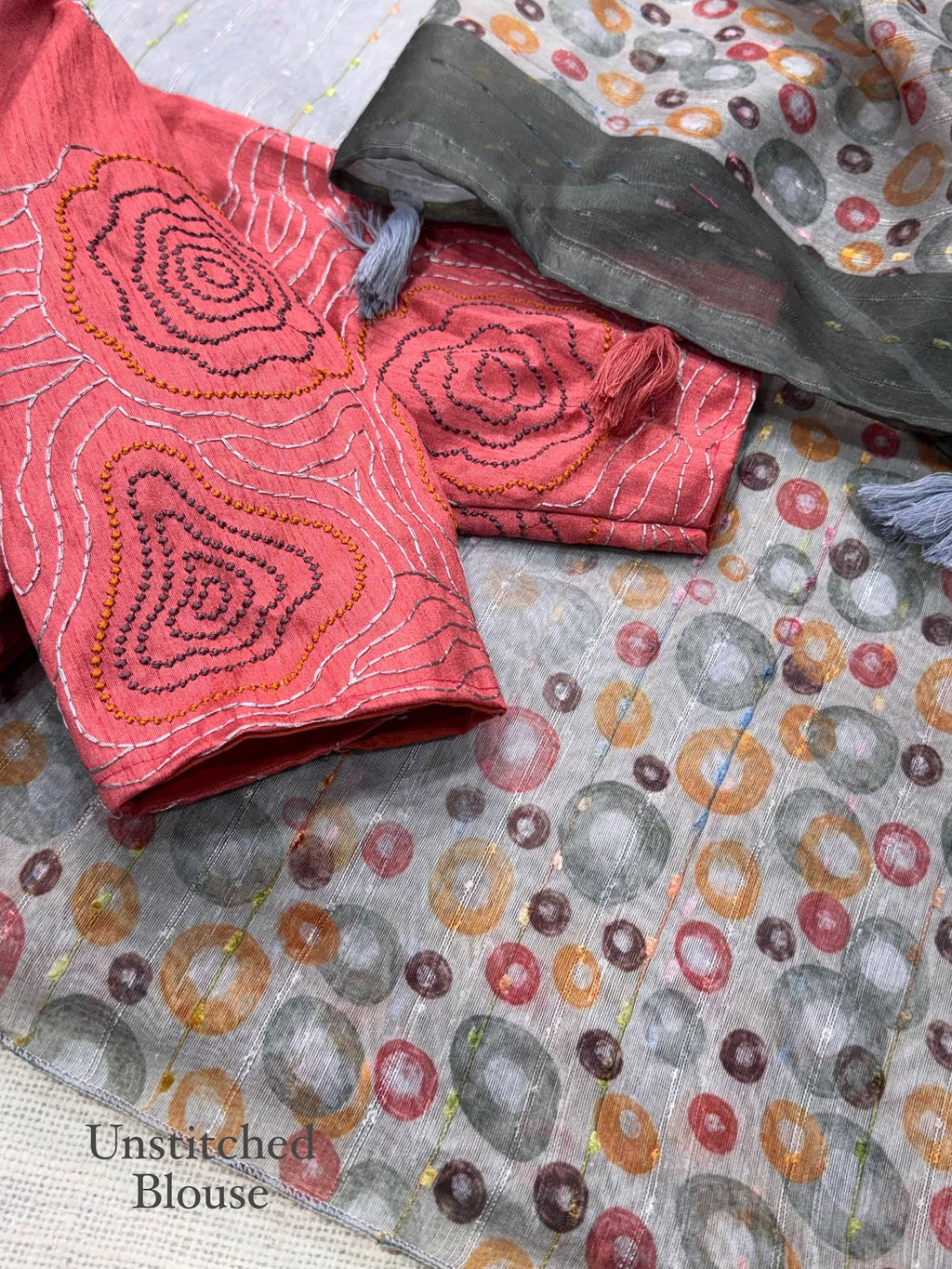 Designer Modal Cotton Printed Saree With Embriodered Blouse