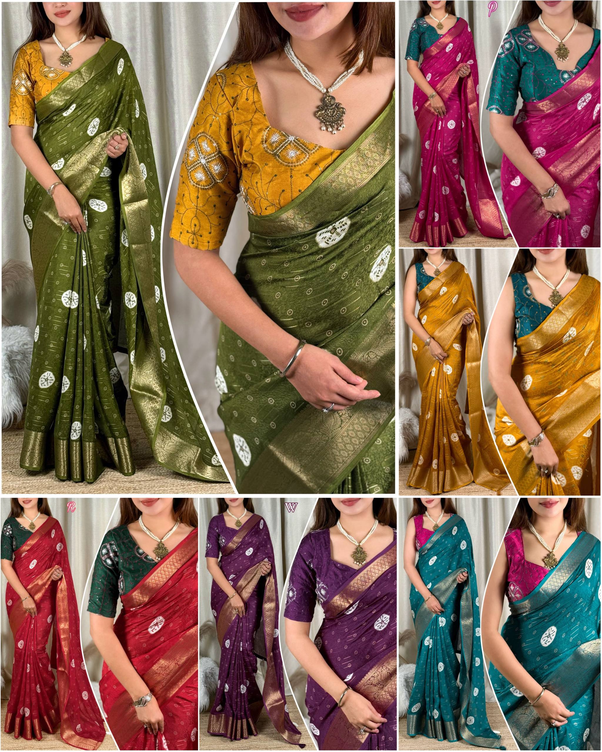 New Jacquard Silk Print Saree with Embriodered Blouse