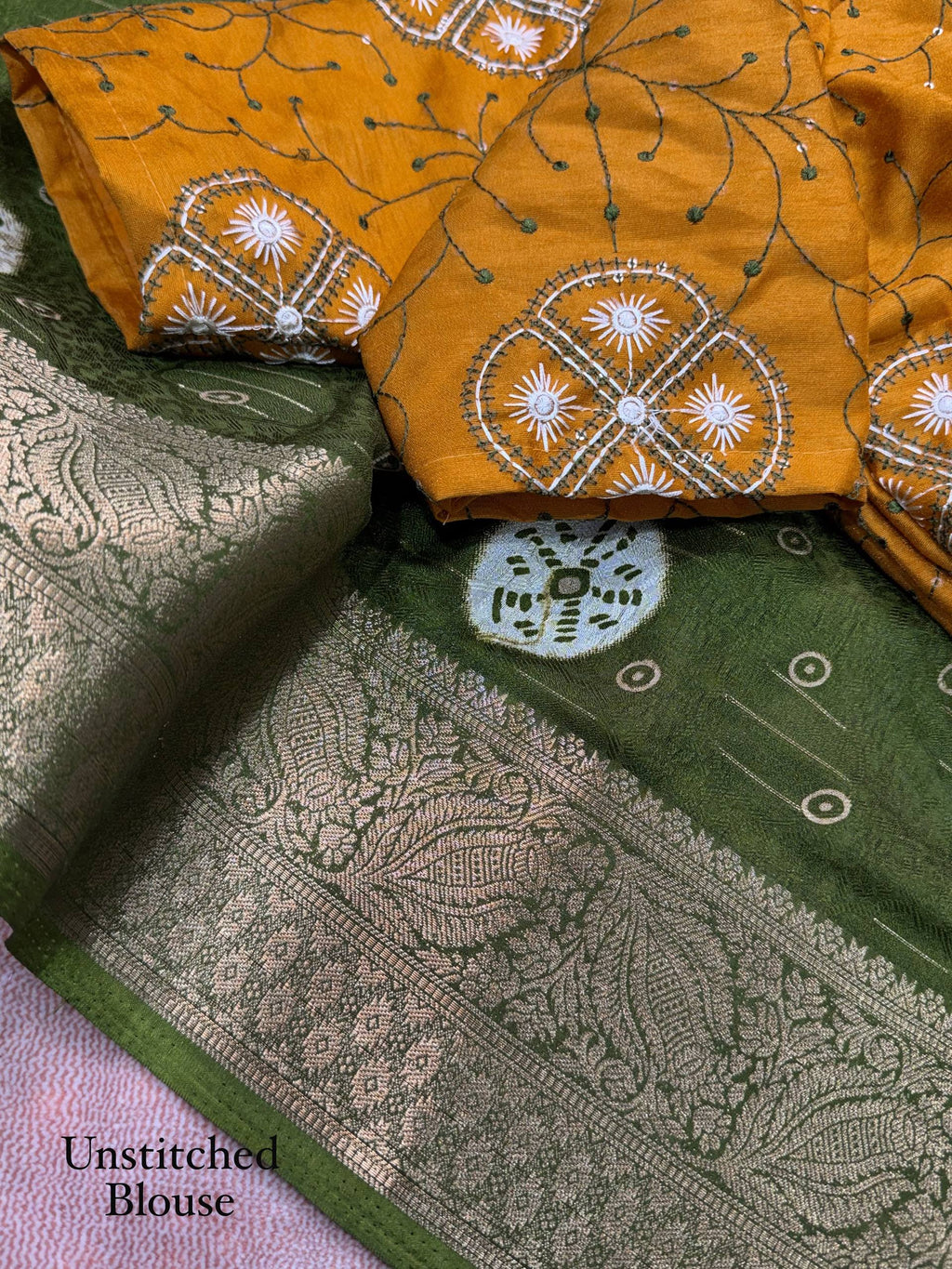 New Jacquard Silk Print Saree with Embriodered Blouse
