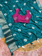 New Jacquard Silk Print Saree with Embriodered Blouse