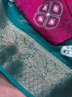 New Jacquard Silk Print Saree with Embriodered Blouse