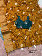 New Jacquard Silk Print Saree with Embriodered Blouse