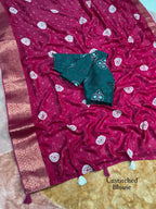 New Jacquard Silk Print Saree with Embriodered Blouse