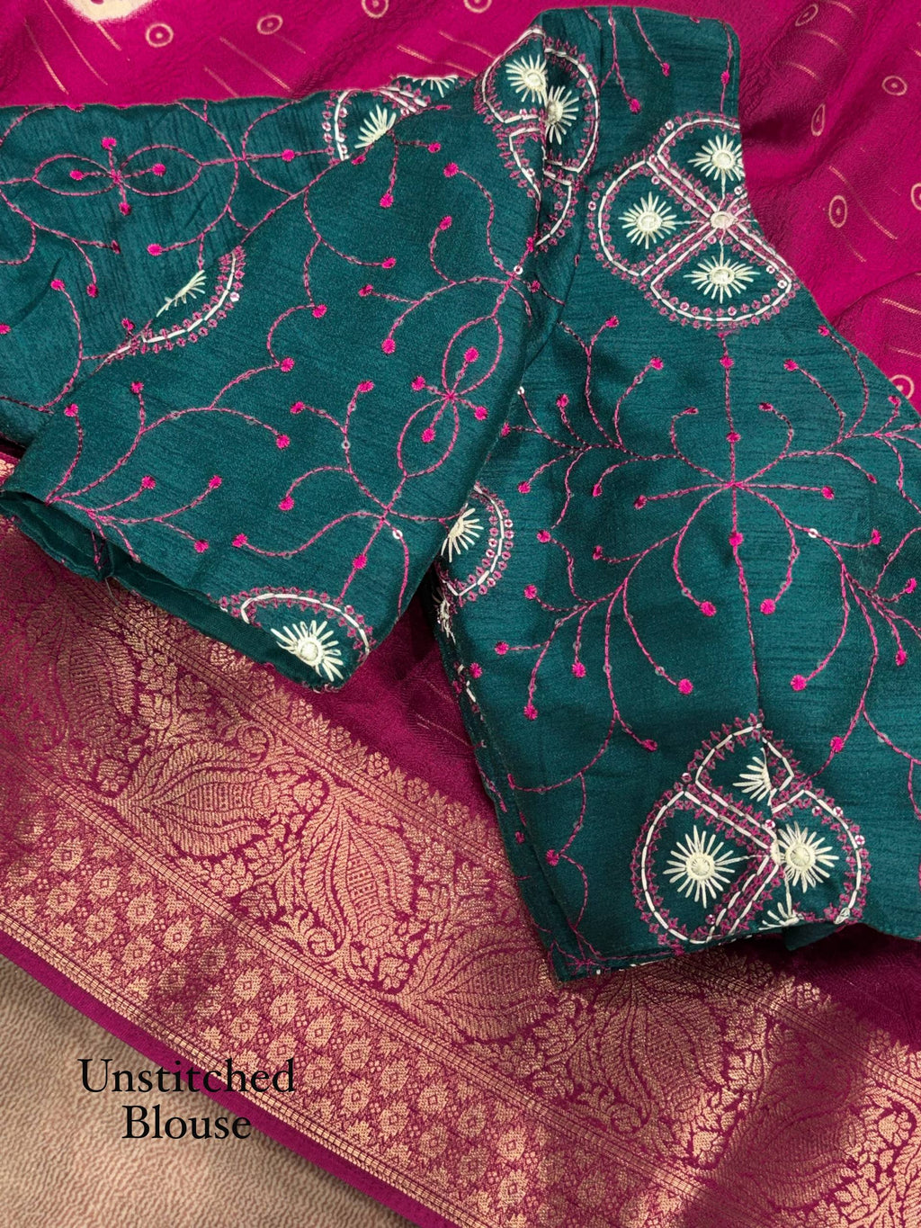 New Jacquard Silk Print Saree with Embriodered Blouse