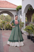 New Geogrette Bandhani Print Kurti Lehenga Navratri Set