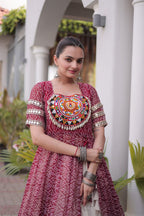 New Geogrette Bandhani Print Kurti Lehenga Navratri Set