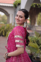 New Geogrette Bandhani Print Kurti Lehenga Navratri Set
