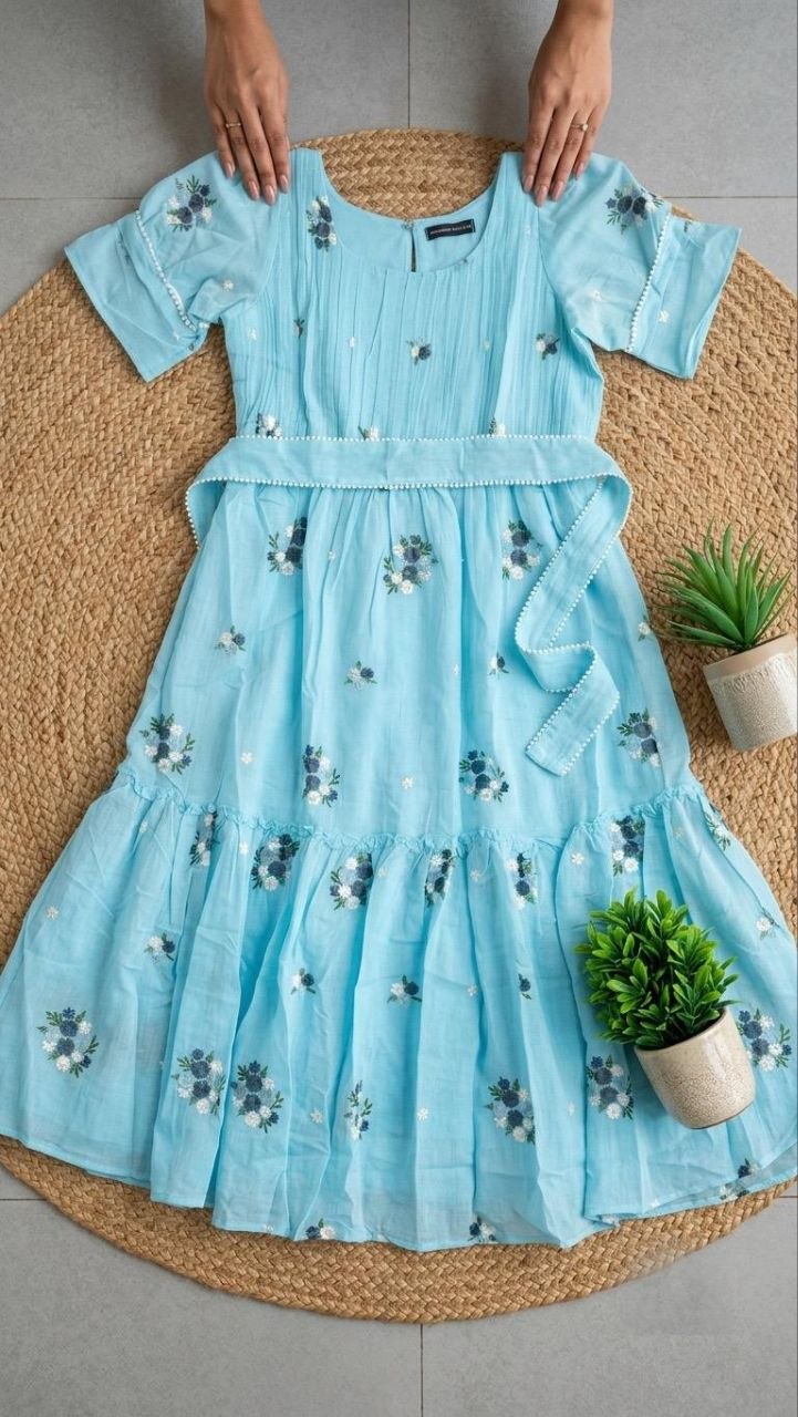 New Chanderi Cotton Maxi Dress
