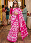 Pure Mul Cotton Batik Print Saree With Blouse