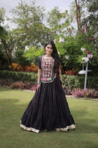Cotton Kutchi Patch work Blouse Lehenga Navratri Set