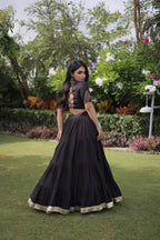 Cotton Kutchi Patch work Blouse Lehenga Navratri Set