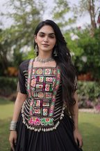 Cotton Kutchi Patch work Blouse Lehenga Navratri Set