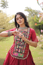 Cotton Kutchi Patch work Blouse Lehenga Navratri Set