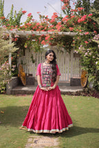 Cotton Kutchi Patch work Blouse Lehenga Navratri Set