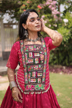 Cotton Kutchi Patch work Blouse Lehenga Navratri Set