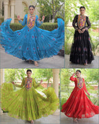 Geogrette Bandhani Print Kutchi Patchwork Festive Gown