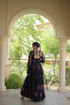 Geogrette Bandhani Print Kutchi Patchwork Festive Gown