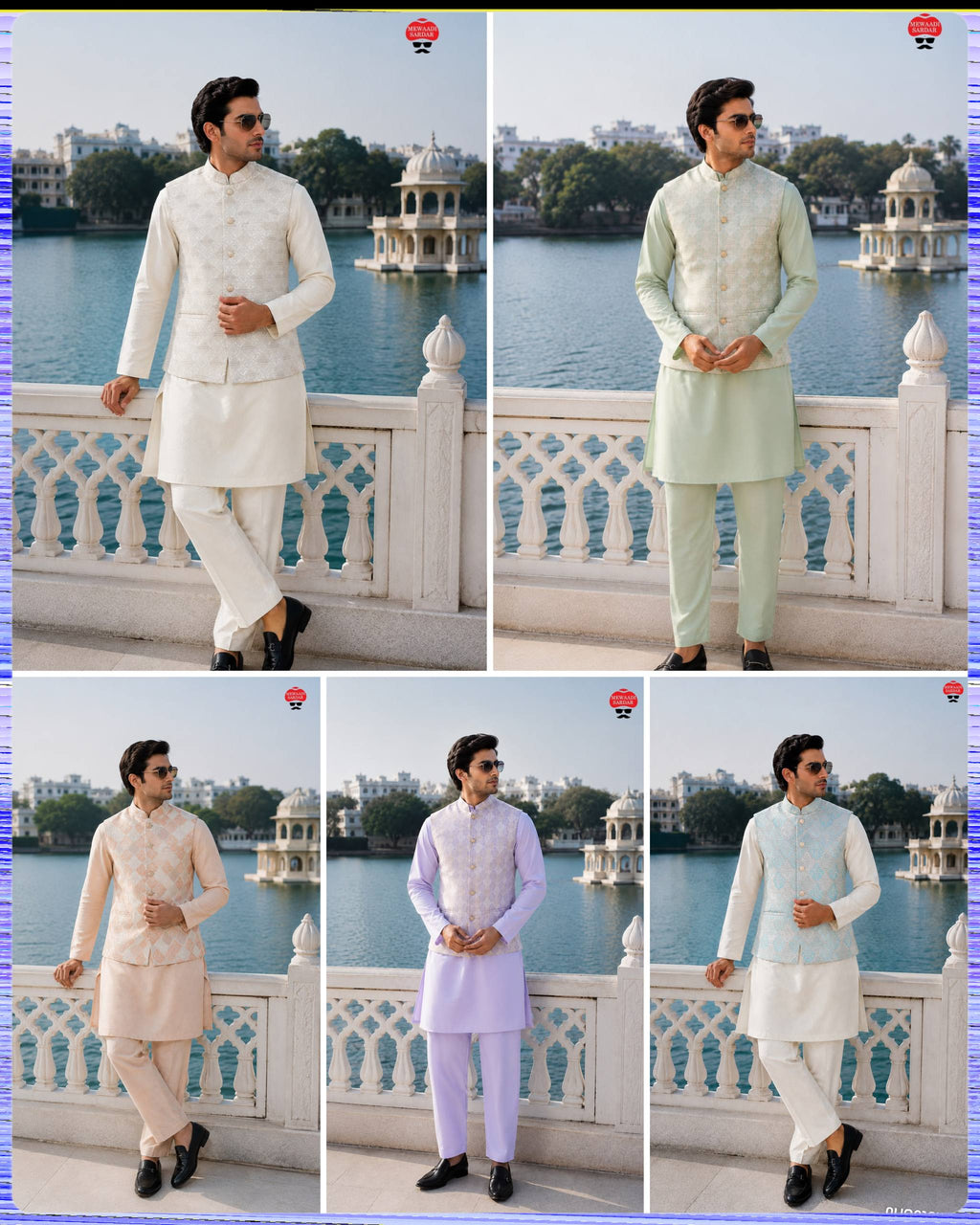 Mens's Royal Kurta Pant Set with Koti