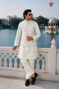 Mens's Royal Kurta Pant Set with Koti