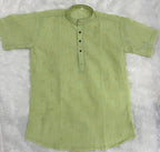Men's Linen Cotton Half Sleeve Casual Wear Kurta