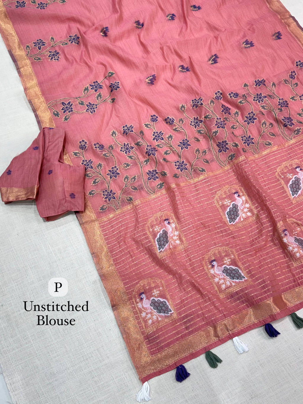 New Linen Cotton Jacquard Weave Saree