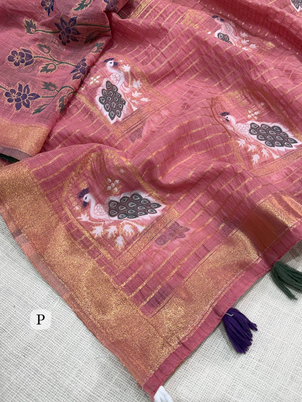 New Linen Cotton Jacquard Weave Saree