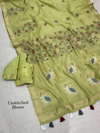 New Linen Cotton Jacquard Weave Saree