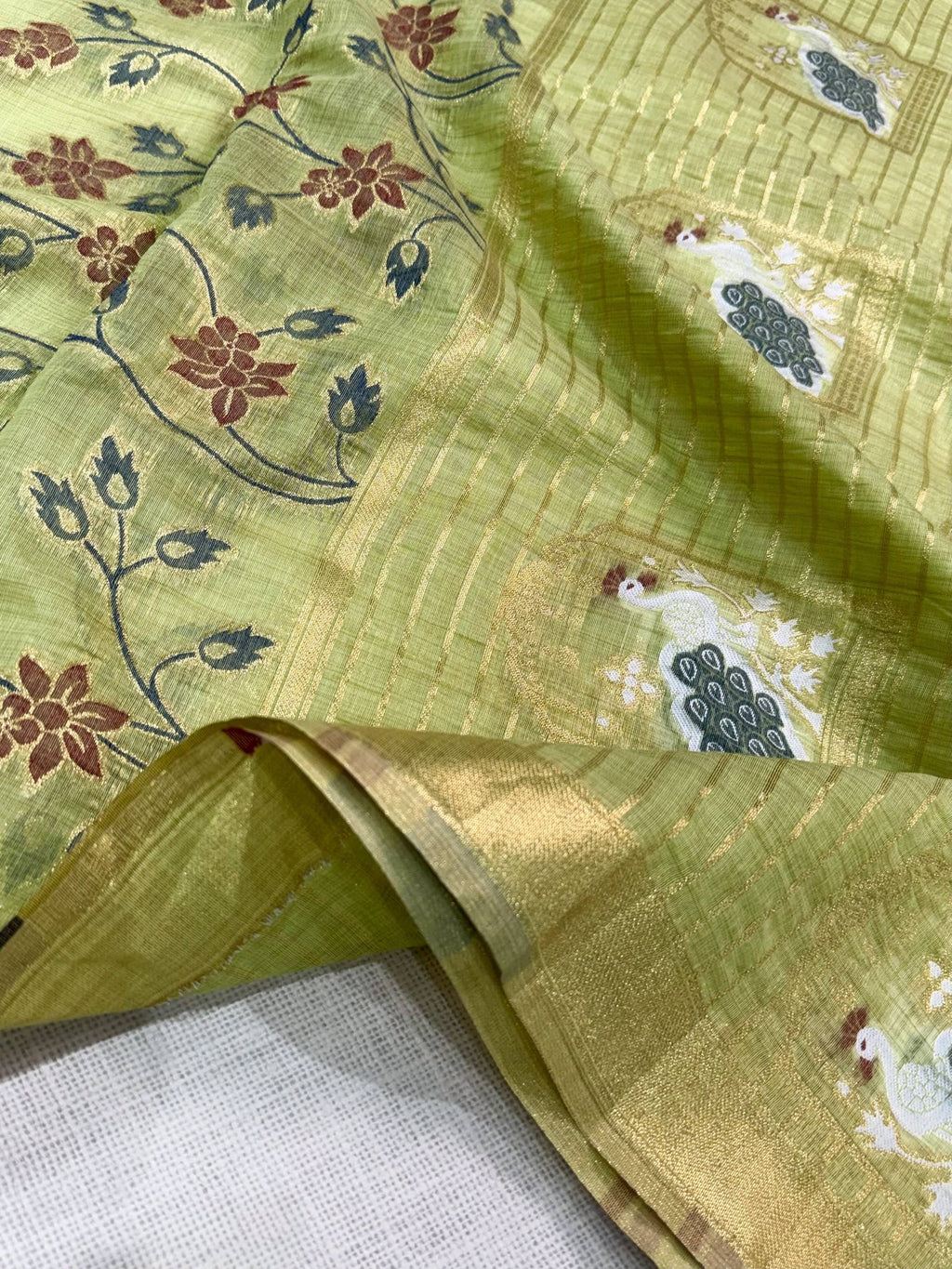 New Linen Cotton Jacquard Weave Saree