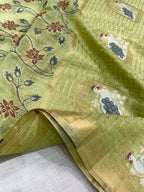 New Linen Cotton Jacquard Weave Saree