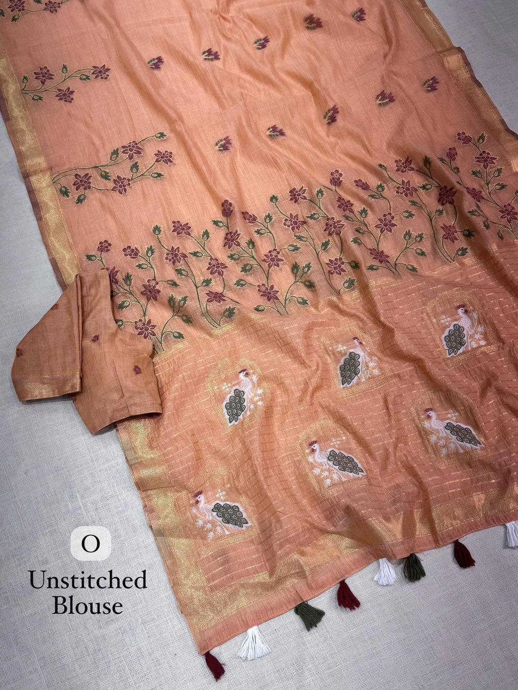 New Linen Cotton Jacquard Weave Saree