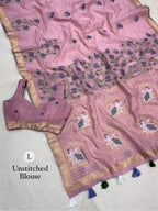 New Linen Cotton Jacquard Weave Saree