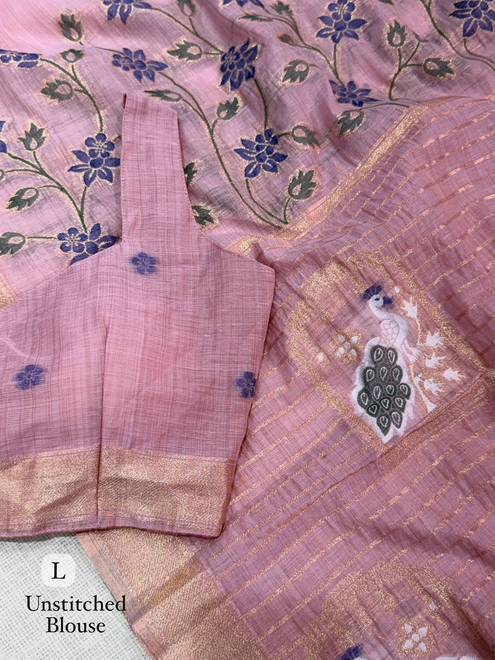 New Linen Cotton Jacquard Weave Saree