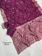 Premium Linen Cotton Jacquard Saree