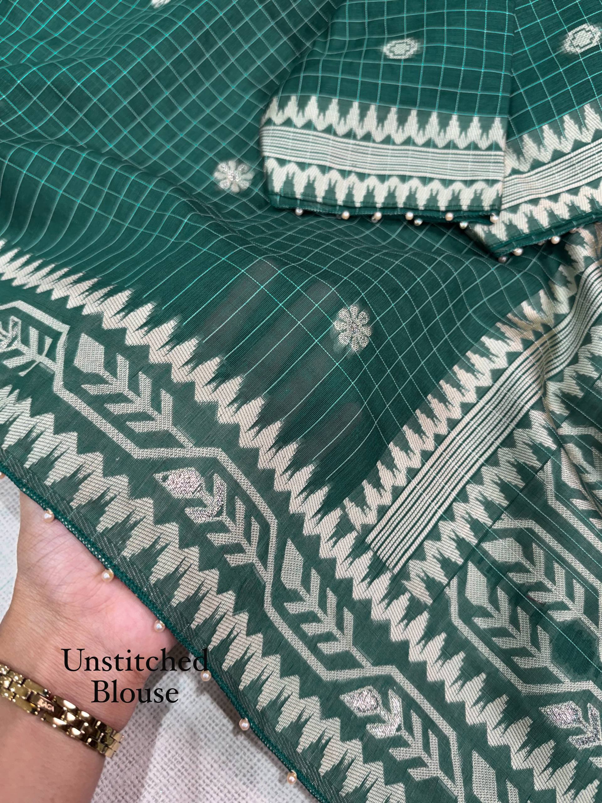 Premium Linen Cotton Jacquard Saree