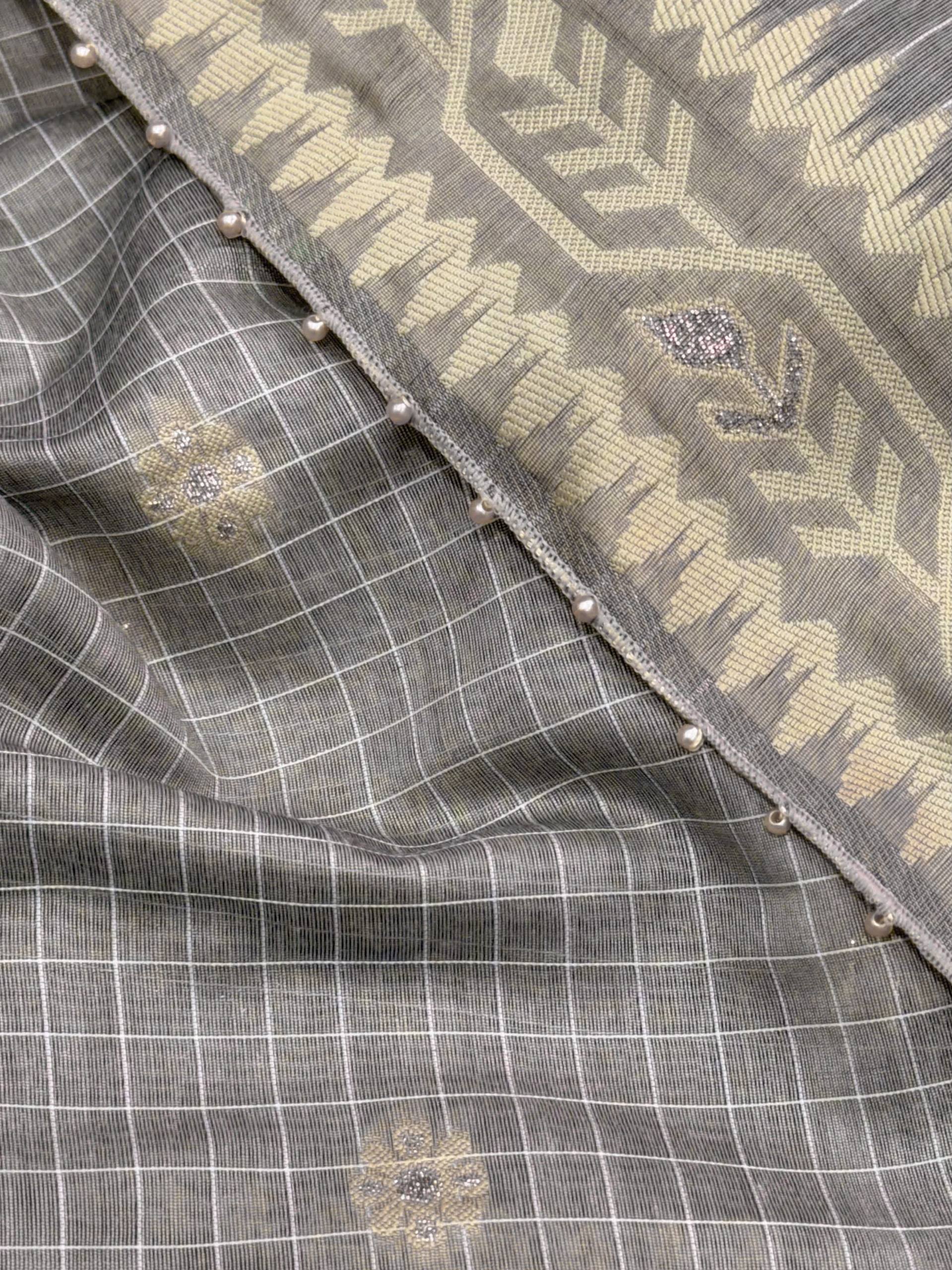 Premium Linen Cotton Jacquard Saree