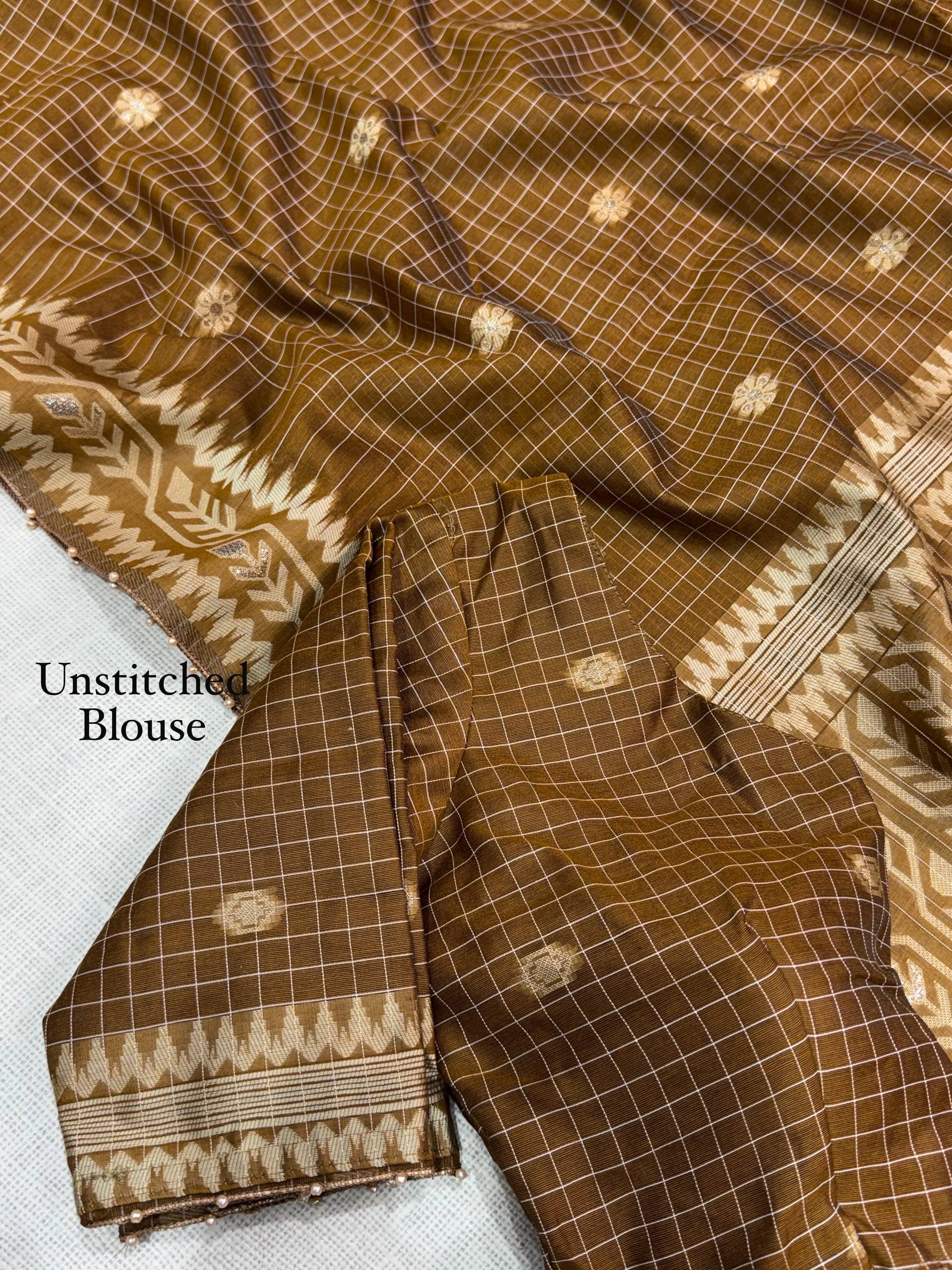 Premium Linen Cotton Jacquard Saree