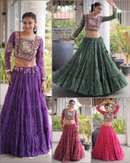 Classic Bandhani Geogrette Lehenga Set With Kutchi Work