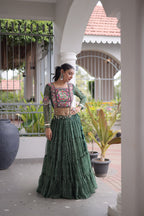 Classic Bandhani Geogrette Lehenga Set With Kutchi Work