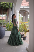 Classic Bandhani Geogrette Lehenga Set With Kutchi Work