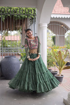 Classic Bandhani Geogrette Lehenga Set With Kutchi Work