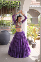 Classic Bandhani Geogrette Lehenga Set With Kutchi Work