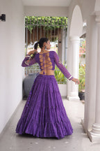 Classic Bandhani Geogrette Lehenga Set With Kutchi Work