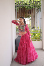 Classic Bandhani Geogrette Lehenga Set With Kutchi Work