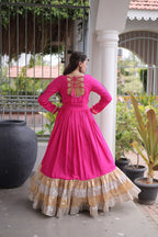 New Rayon Kutchi Gamthi Work Navratri Gown